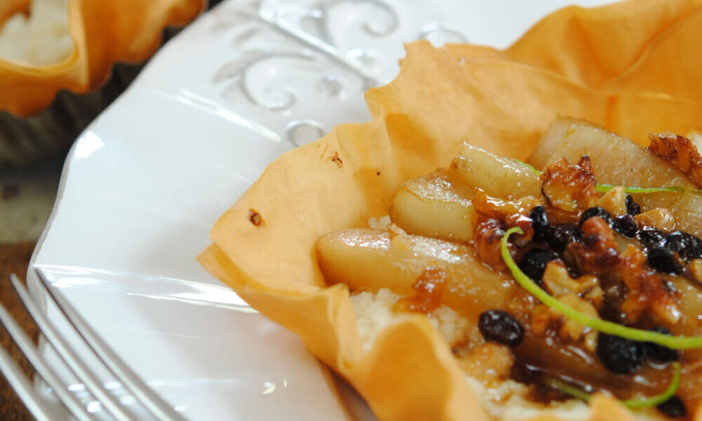 Pear and Ricotta Phyllo Tarts