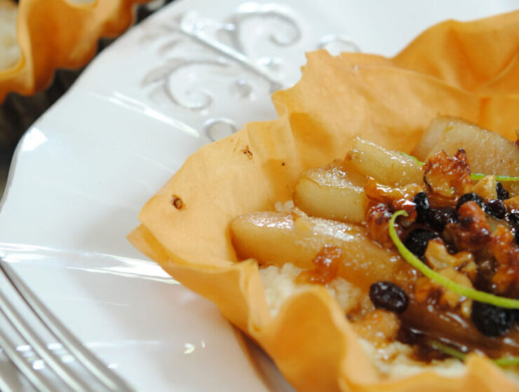 Pear and Ricotta Phyllo Tarts
