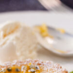 Passion Fruit and Lime Tart with Vanilla Bean Ice Cream