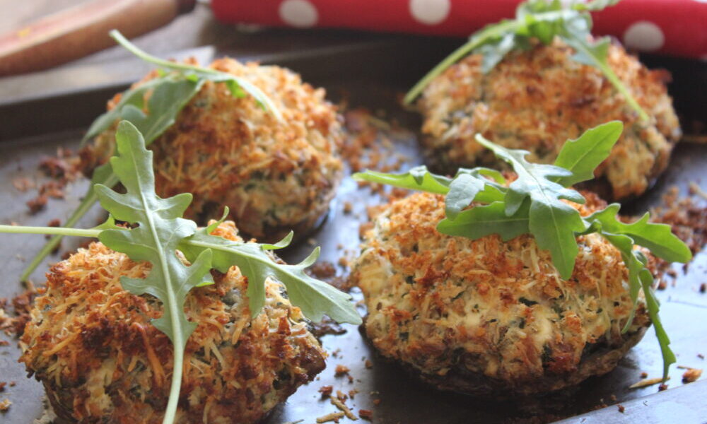 Mushrooms stuffed with Bacon, Spinach and Cream Cheese