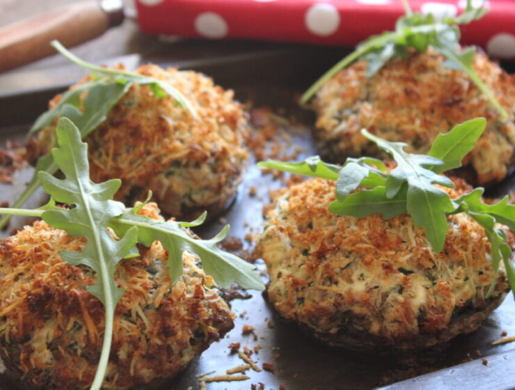 Mushrooms stuffed with Bacon, Spinach and Cream Cheese