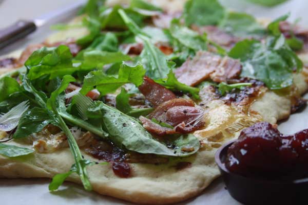 Bacon, Brie and Cranberry Jelly Flat Bread