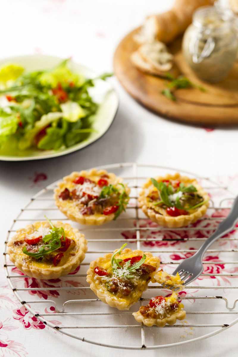 Mini Bacon, Leek & Tomato Quiches