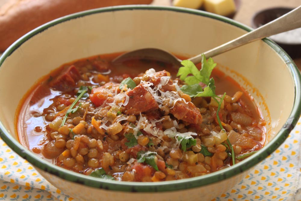 Chunky Lentil and Chorizo soup