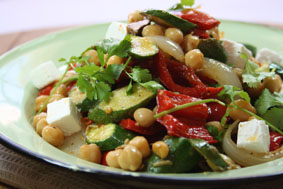Morrocan Chickpea and Roasted Vegetable Salad