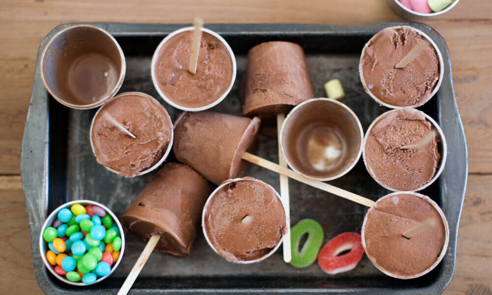 Chocolate Lollies served with candy