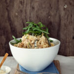 Tagliatelle served with baby marrow and creamy lemon sauce