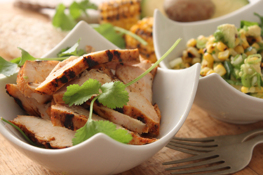 Spicy Grilled Chicken with Corn and Salsa