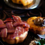 Butternut Cakes with Crispy Bacon