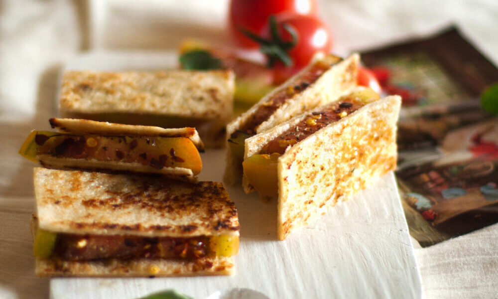 Toasted Green Tomato and Chilli Sandwiches