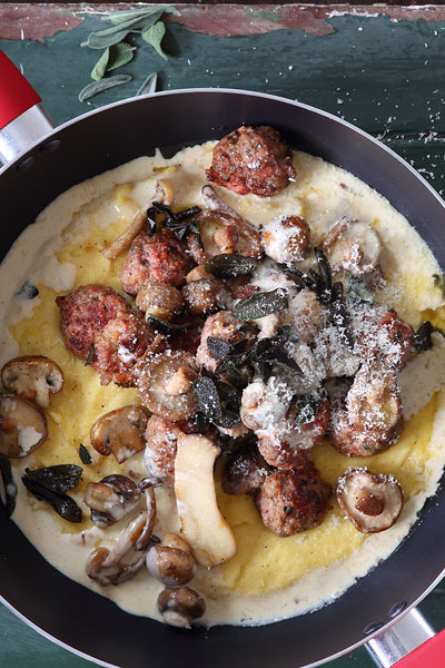 Creamy Polenta and Meatballs
