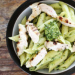 Grilled Chicken Penne with Pesto Cream Sauce