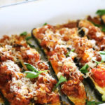 Zucchini Boats with Bolognaise Gratin