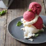 Basil Oil and Raspberry Sorbet with Sticky Meringue Recipe