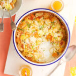 Rainbow Carrots, Potato & Chive Gratin
