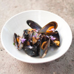 Saldanha Bay Black Mussels with Tea-smoked Venison and Wild Garlic