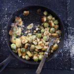 Pan-fried gnocchi with roasted brussel sprouts and hazelnuts recipe