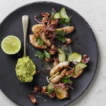 Chargrilled Calamari with Pickled Cucumber, Red Onion and Guacamole