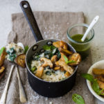 Fry’s Chick’n Shiitake Mushroom Risotto with Basil Oil