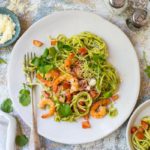 Guacamole Prawns Spaghetti
