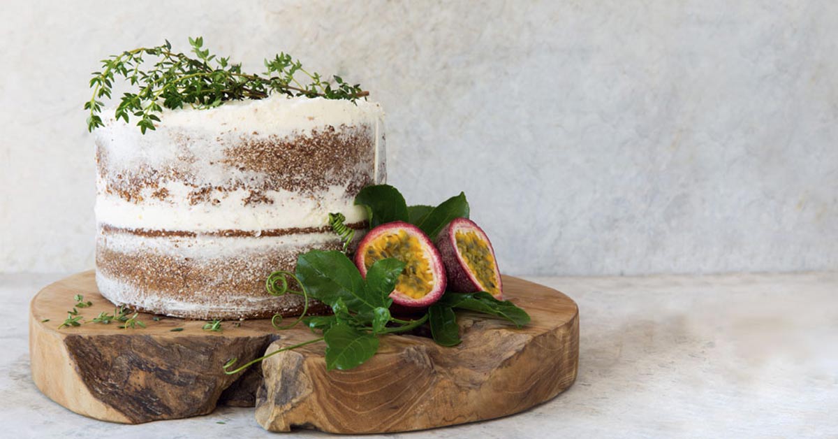 Vanilla Sponge with Thyme and Granadilla Buttercream