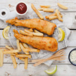 Fish and Chips with Mushy Peas and Tartare Sauce