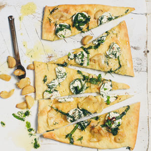 Crispy Pizza Breads with Confit Garlic