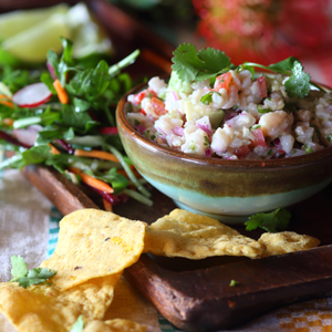 El Burro White Fish Ceviche with Nachos