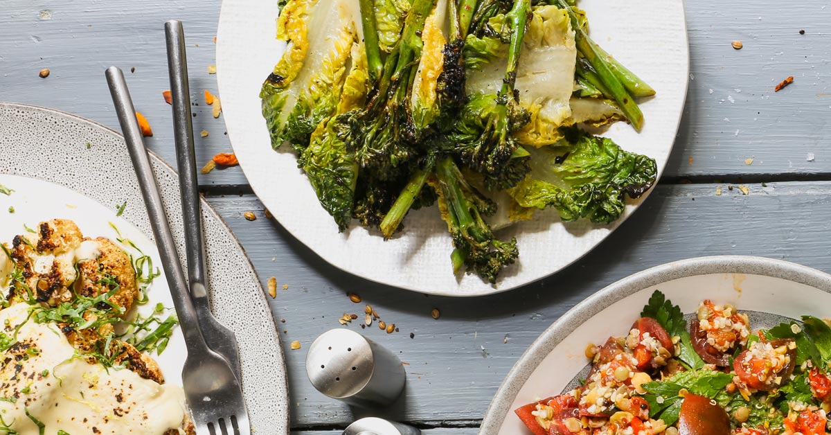 Charred Broccoli and Baby Gem Salad