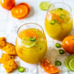 Clemengold, Cucumber and Jalapeno Gin And Tonic with Polenta Crackers
