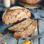 No-Knead Coffee, Cranberry and Walnut Country Loaf