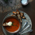 Creamy Red Pepper and Brie Soup