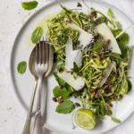 Mint, lemon and olive oil marinated zucchini salad