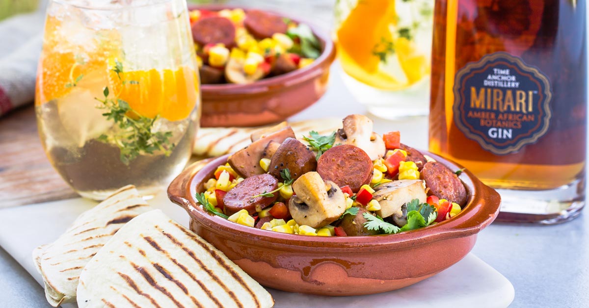 Chorizo, Corn & Portabellini Bowls