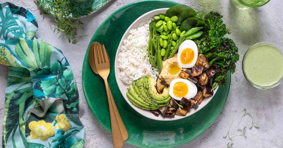 Green Veggie Bowl with Green Goddess Dressing