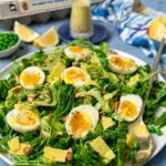 Shaved Lemon Broccoli and Wild Rocket Salad with Jammy Eggs