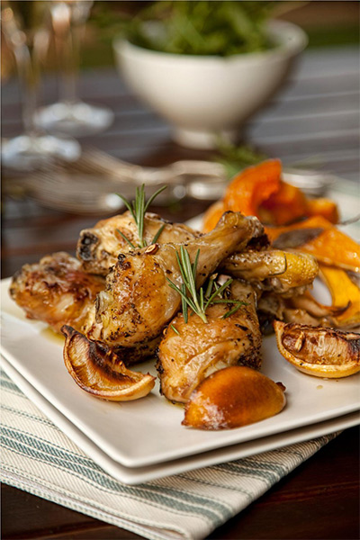 Rosemary Roast Chicken with Baked Butternut