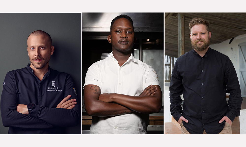 From left to right: Johannes Richter of The LivingRoom at Summerhill Guest Estate, Vusi Ndlovu of EDGE and Kobus van der Merwe of Wolfgat.
