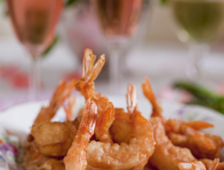 Tiger Prawns in Pongrácz  Tempura with Ginger, Lime and Raspberry Sauce