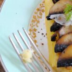 Polenta Slices with Brown Mushrooms and a Garlic, Anchovy, Caper and Parmesan Paste