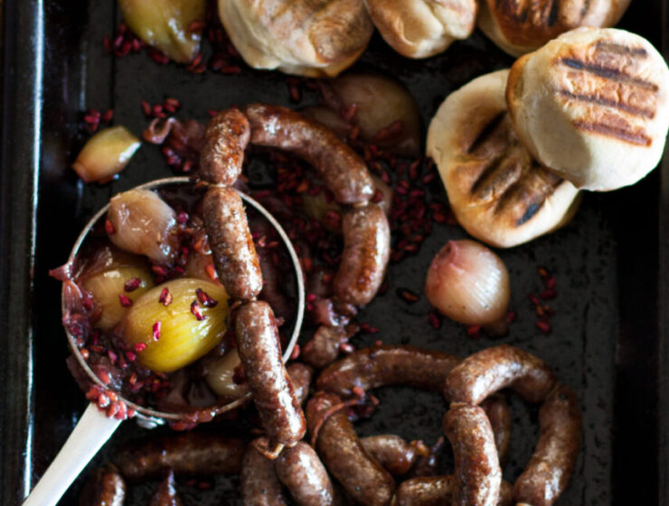 Venison Sausage Tipsy Onions Recipe