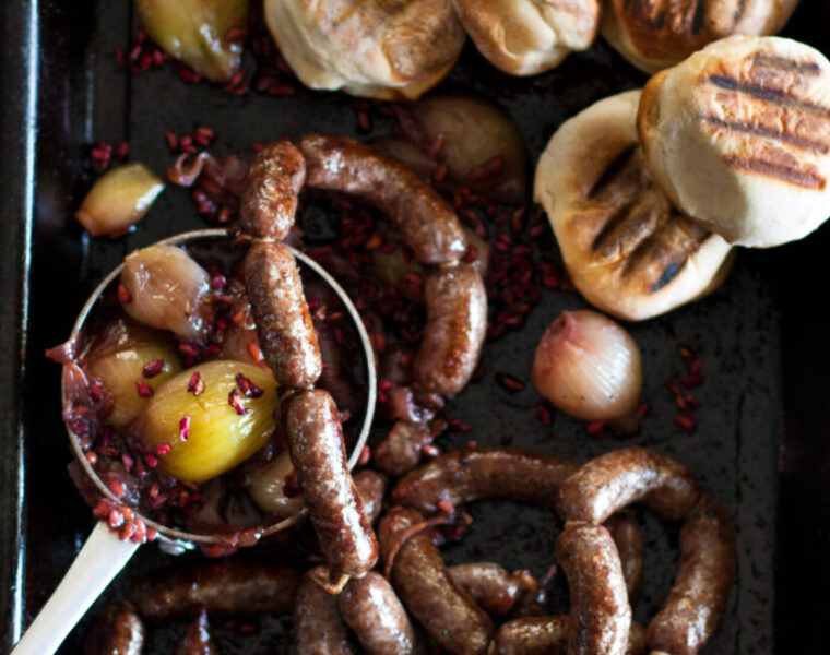 Venison Sausage Tipsy Onions Recipe