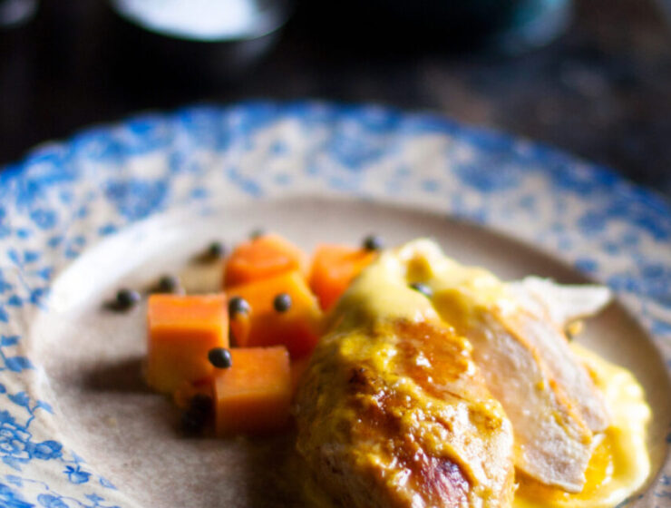 Chicken Breast with Lemon Butter and Papaya Recipe