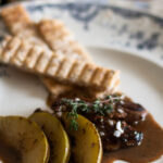 Seared Duck Liver with Pear & Port Sauce