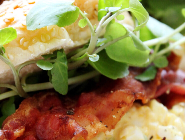 Egg Mayo, Crispy Bacon and Watercress Baps