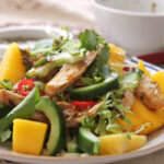 Tropical Chicken Salad with Soy, Ginger and Chilli Dressing