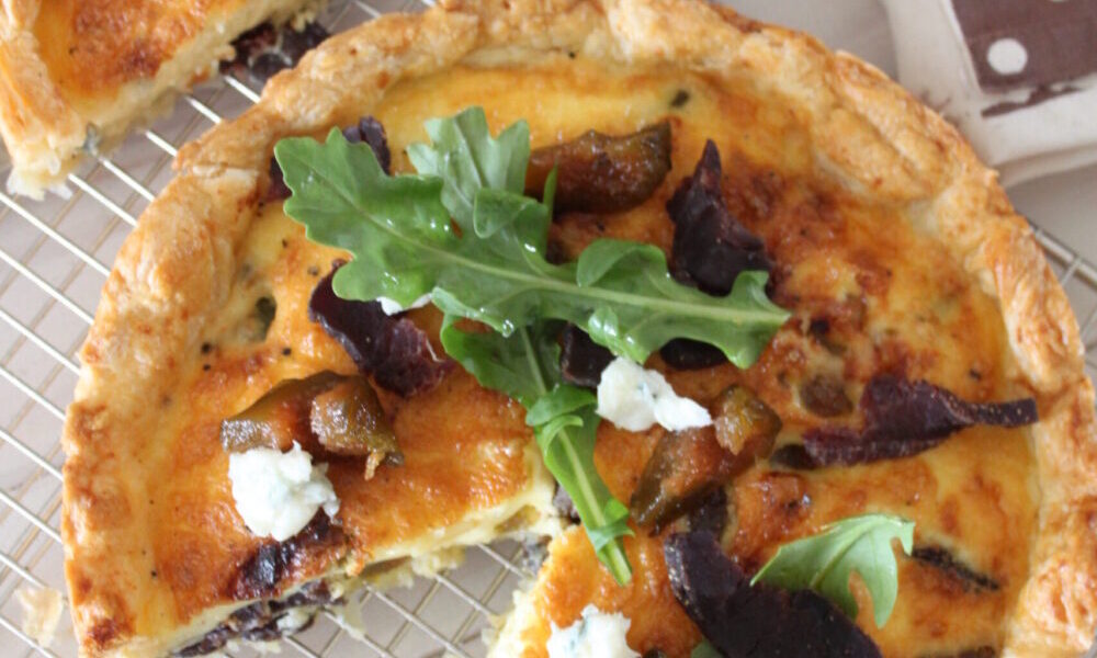 Biltong, Gorgonzola and Preserved Fig Tart