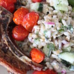 Grilled Lamb Chops with Barley Salad & Roasted Tomatoes. A definite crowd-pleaser!