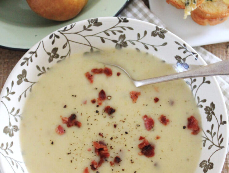 Pear and Potato Soup with Bacon Bits | Crush Magazine