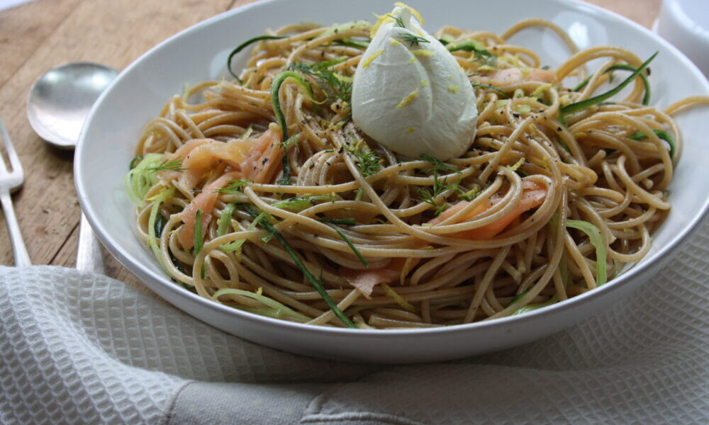 Smoked Salmon and Cucumber Spaghetti